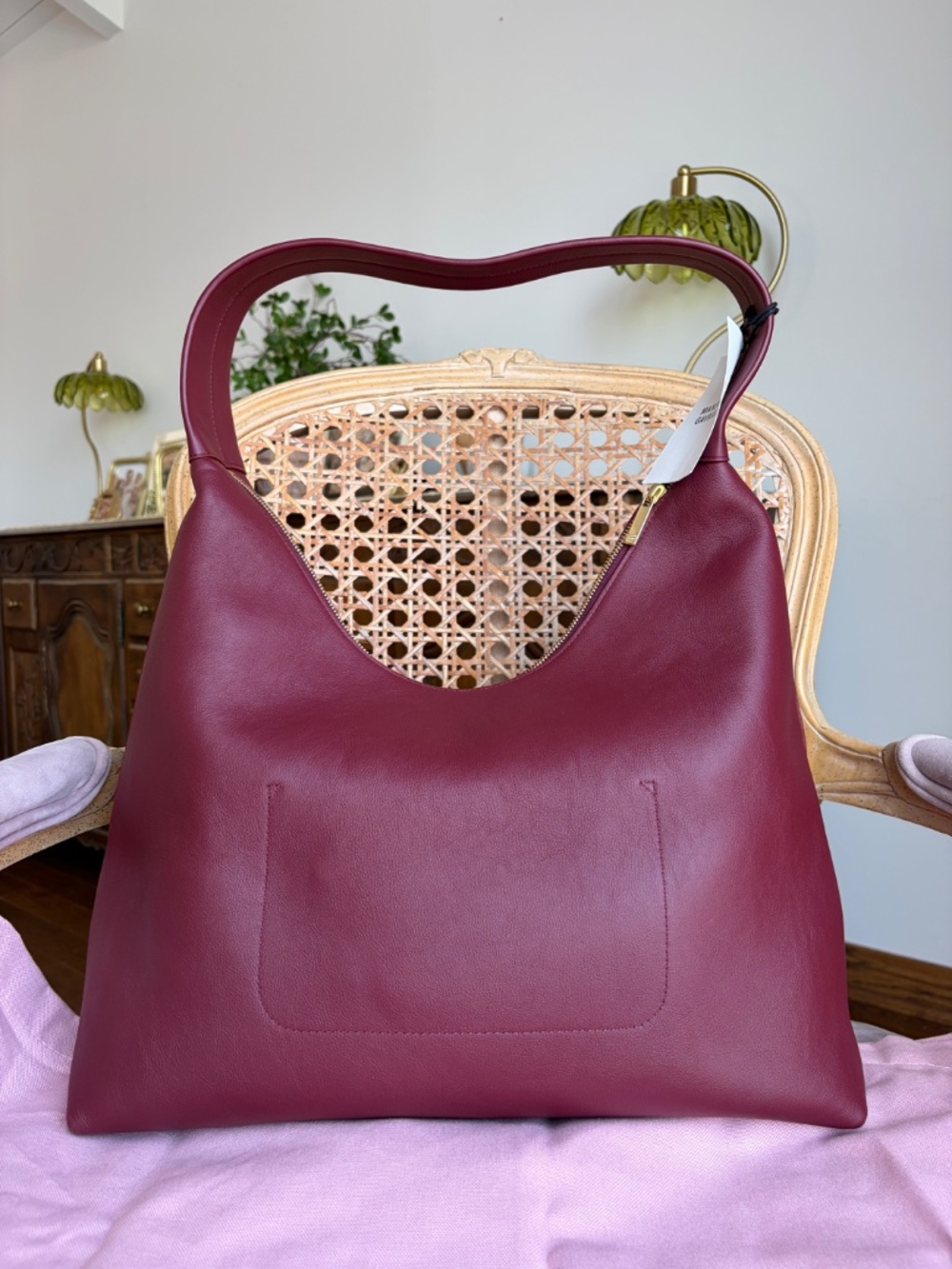 Mansur Gavriel Large Maxi Candy Hobo Leather Bag Red Oxblood - Picture 5 of 12